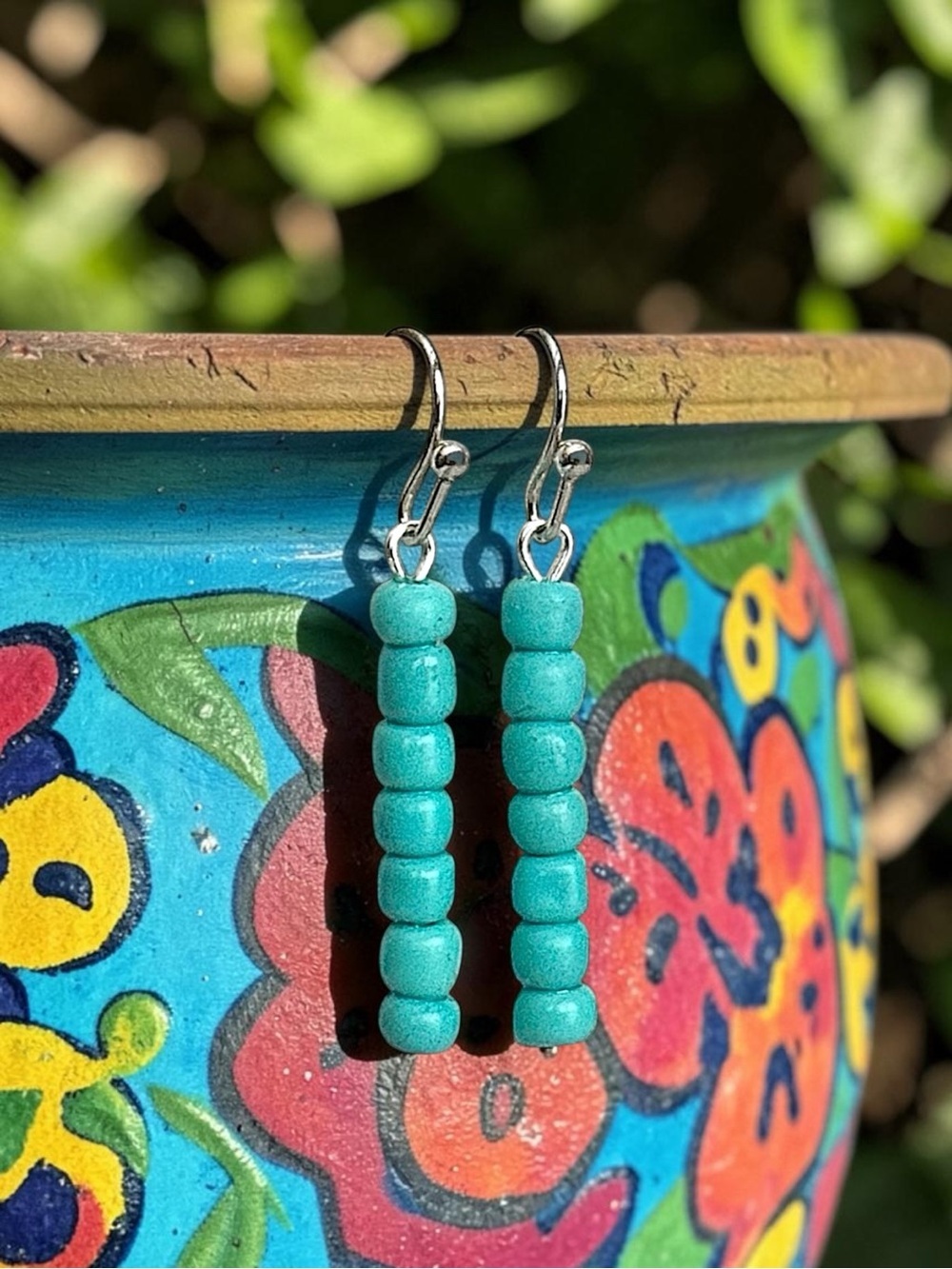 5 For $25💫Handmade Santa Fe Turquoise Bead Drop Earrings - Women Jewelry